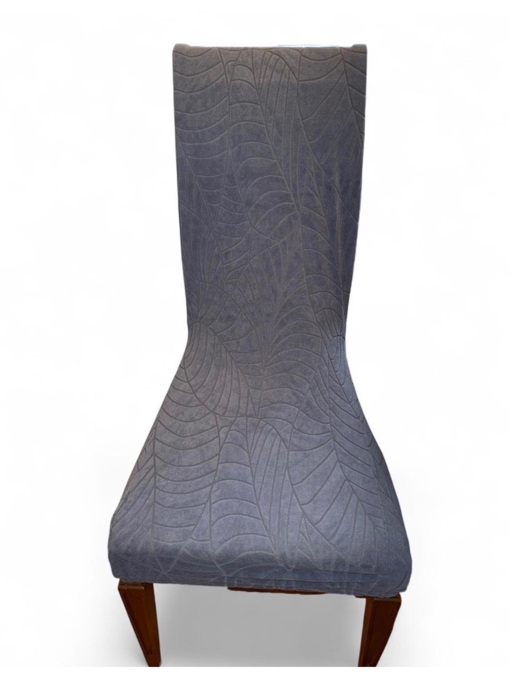 Genina Stretch Dining Chair Covers 6 Pack Dusty BlueGeometric Jacquard Slipcover